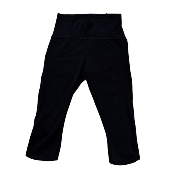 Lululemon Black Align High Rise Cropped Leggings 17” Mesh Side Inserts Size 6 - Picture 1 of 6